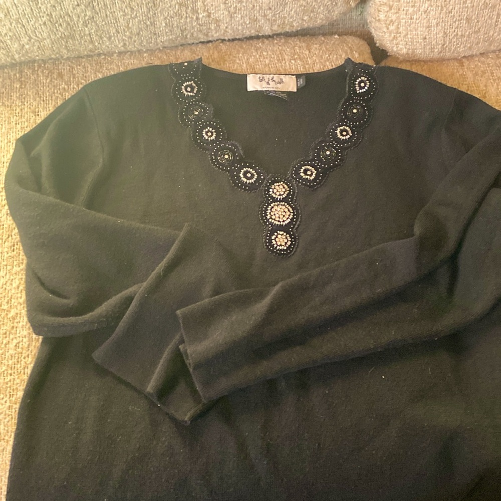 Beautiful beaded and jeweled sweater one X